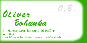 oliver bohunka business card